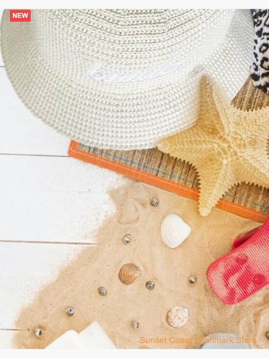 Straw Bucket Hat with Bride Embroidery Bachelorette Party Headwear main image 7